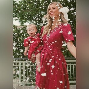 Baby Heidi Dress in Maroon | Ivy City Co.